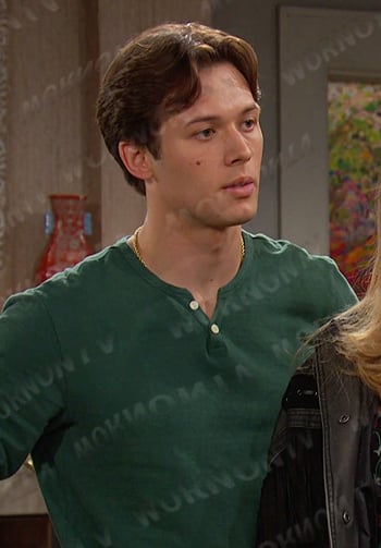 Tate's green henley shirt on Days of our Lives