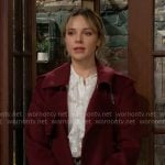 Tessa’s red coat on The Young and the Restless