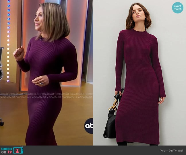 Thakoon Collective Mock Neck Sweater Dress worn by Ginger Zee on Good Morning America