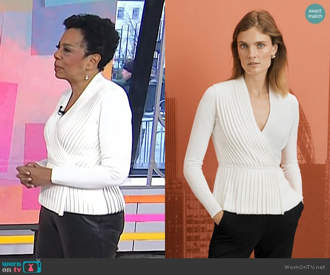 The Fold Minori Top in Ivory Sculpt Knit worn by Sharon Epperson on Today