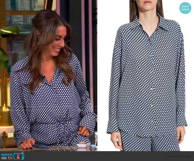 Theory Geo Print Relaxed Button-Up Shirt worn by Alyssa Farah Griffin on The View