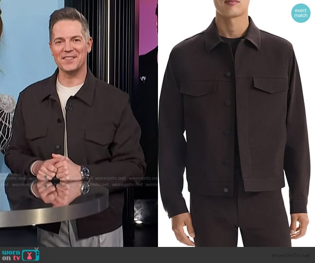 Theory River Neoteric Twill Jacket worn by Jason Kennedy on E! News