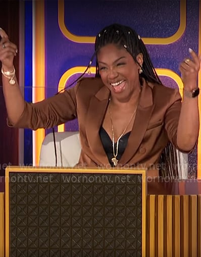 Tiffany Haddish’s brown blazer on Hollywood Squares