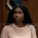 Trina’s peach knit sweater on General Hospital