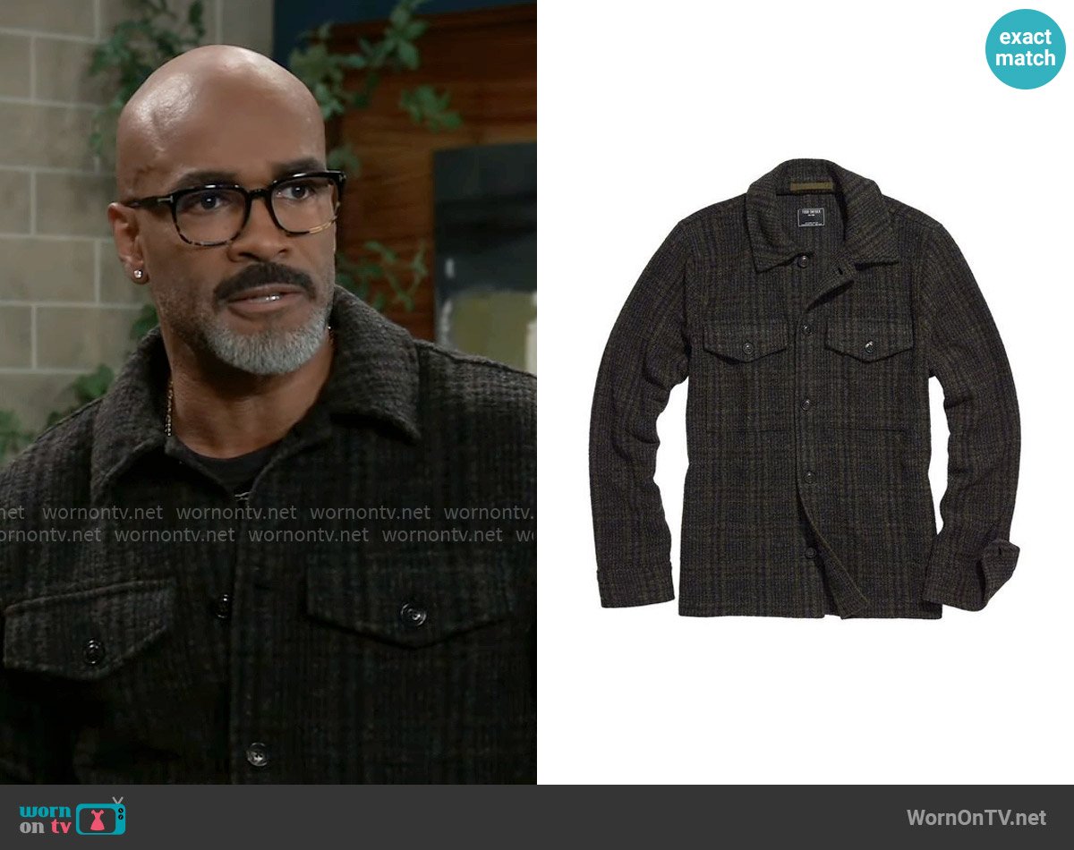 Todd Snyder Wool-Blend Shirt Jacket worn by Curtis Ashford (Donnell Turner) on General Hospital