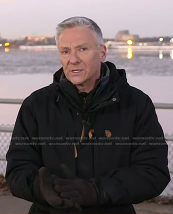 Tom Costello's black hooded jacket on Today