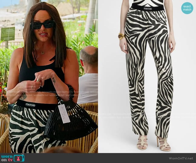 Whitney’s zebra print pants on RHOSLC