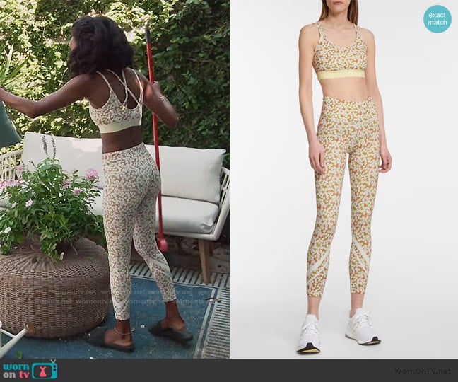 Tory Sport Floral stretch-jersey sports bra worn by Venita Aspen on Southern Charm