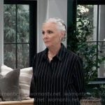 Tracy’s black pinstriped shirt on General Hospital