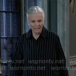 Tracy’s black pinstriped shirt on General Hospital