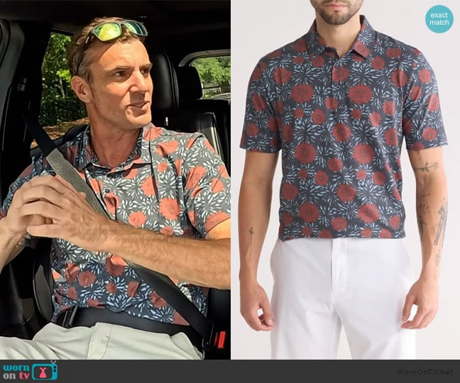 Travis MAthew The Heater Scenic Pass Floral Golf Polo worn by Shep Rose on Southern Charm