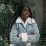 Trina’s denim and fur jacket on General Hospital