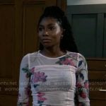 Trina’s floral mesh top on General Hospital