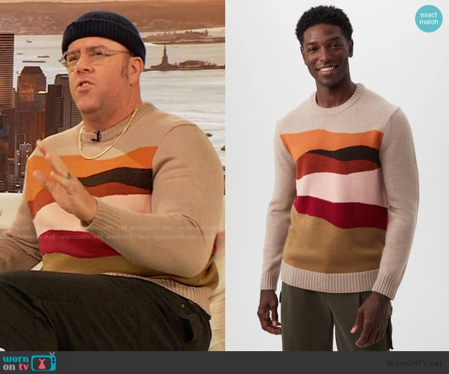  Murphy Long-Sleeve Crewneck Trina Turk worn by Chris Sullivan on The Drew Barrymore Show