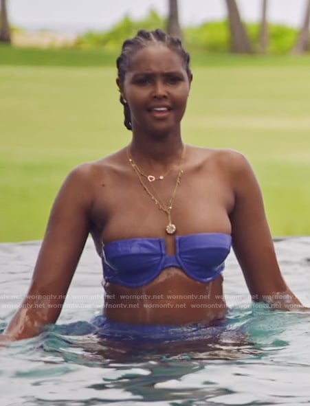 Ubah’s navy underwire bikini top on The Real Housewives of New York City