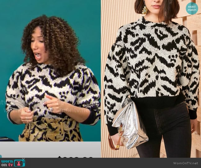 Ulla Johnson Nalla Sweater worn by Gabrielle Kerr on CBS Mornings