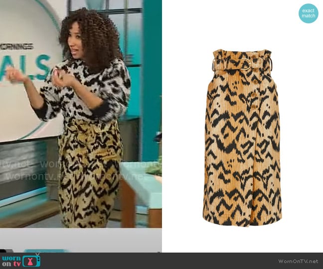 Ulla Johnson Sonia Skirt worn by Gabrielle Kerr on CBS Mornings