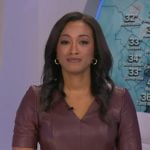 Brittany’s brown leather mini dress on Good Morning America