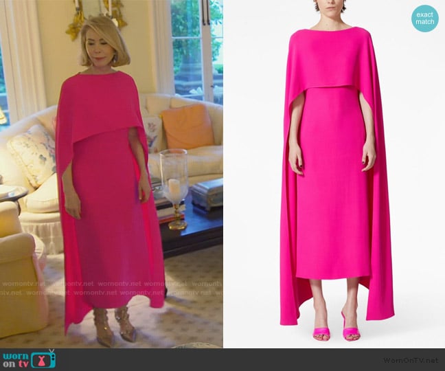 Valentino Garavani Cady Couture cape-effect midi dress worn by Renvy on Southern Charm