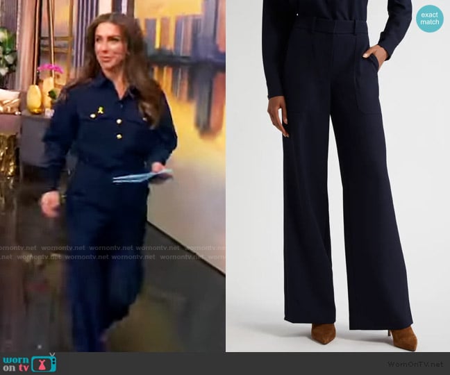 Veronica Beard Cole crepe wide-leg pants worn by Alyssa Farah Griffin on The View