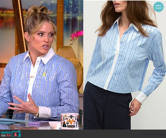 Veronica Beard Maia Sequin Shirt worn by Sara Haines on The View