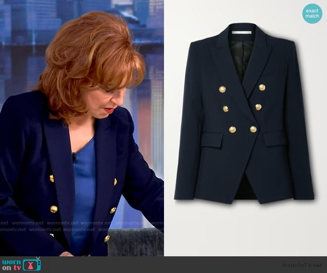 Veronica Beard Miller Dickey double-breasted grain de poudre blazer worn by Joy Behar on The View