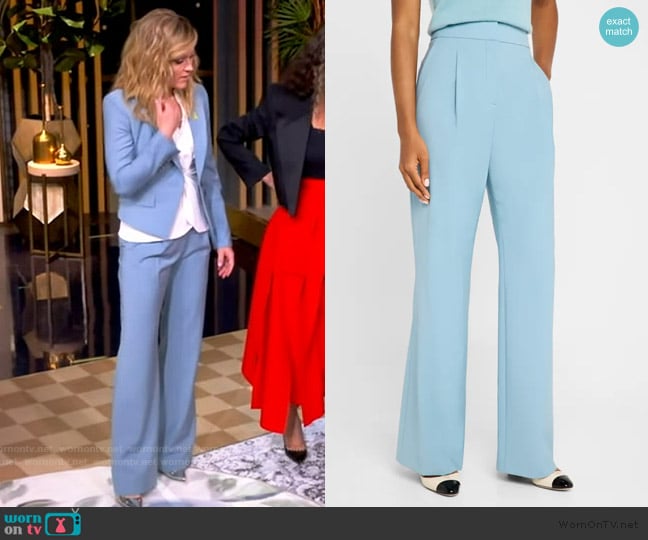 Veronica Beard Robinne Pleated Straight-Leg Pants worn by Sara Haines on The View