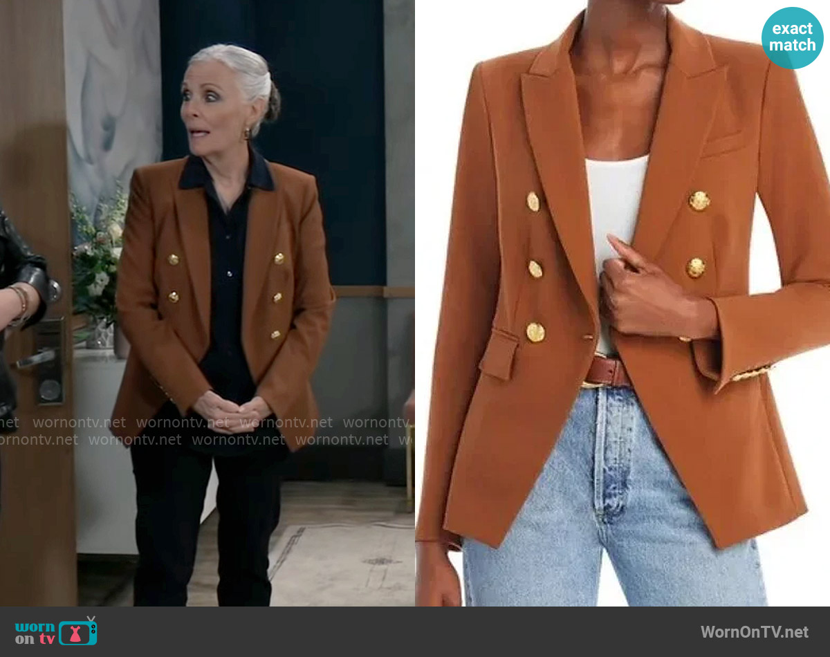 Veronica Beard Miller Dickey Double Breasted Jacket worn by Tracy Quartermaine (Jane Elliot) on General Hospital