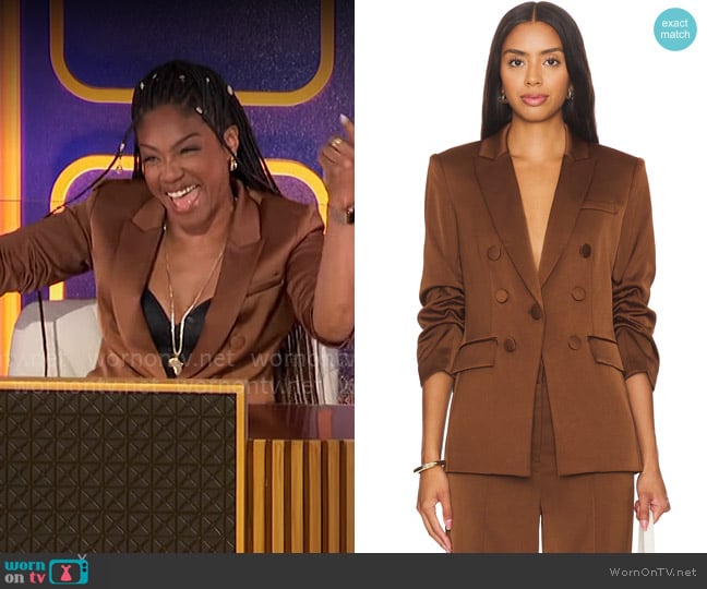 Veronica Beard Tomi Blazer in Deep Ochre worn by Tiffany Haddish on Hollywood Squares