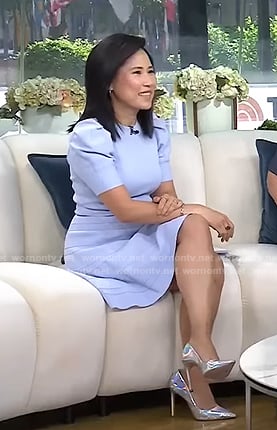 Vicky’s blue puff sleeve dress on Today