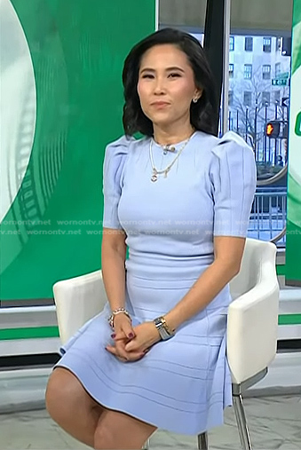 Vicky's blue puff sleeve dress on Today