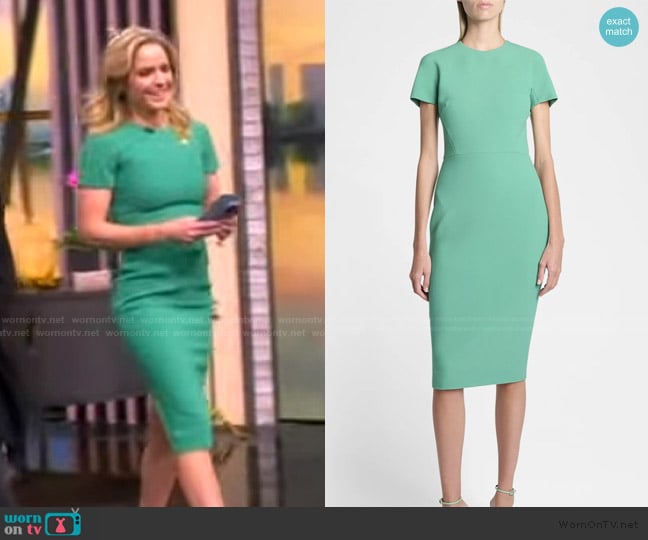 Victoria Beckham Fitted Wool Midi Dress worn by Sara Haines on The View