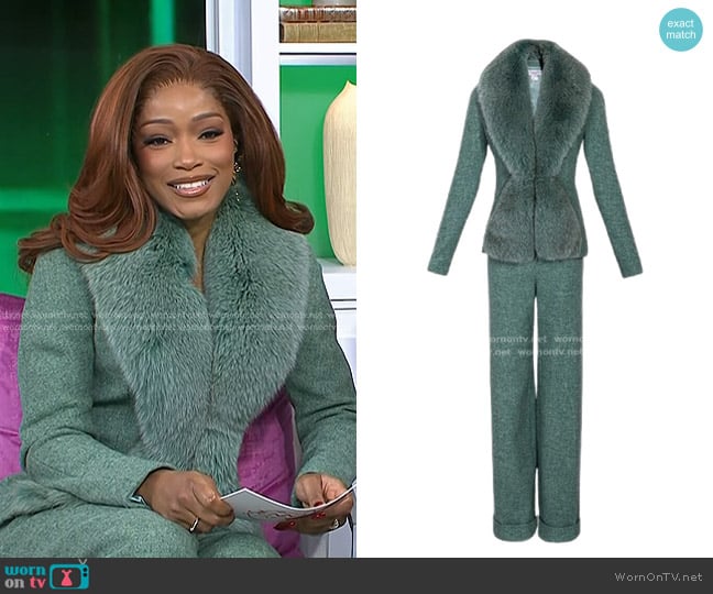 Christian Dior Vintage Jacket and Pant Suit worn by Keke Palmer on Today