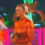 Whitney’s metallic orange asymmetric dress on The Real Housewives of Salt Lake City