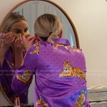 Whitney’s purple tiger print pajamas on The Real Housewives of Salt Lake City