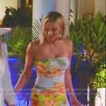 Whitney’s white floral strapless dress on The Real Housewives of Salt Lake City