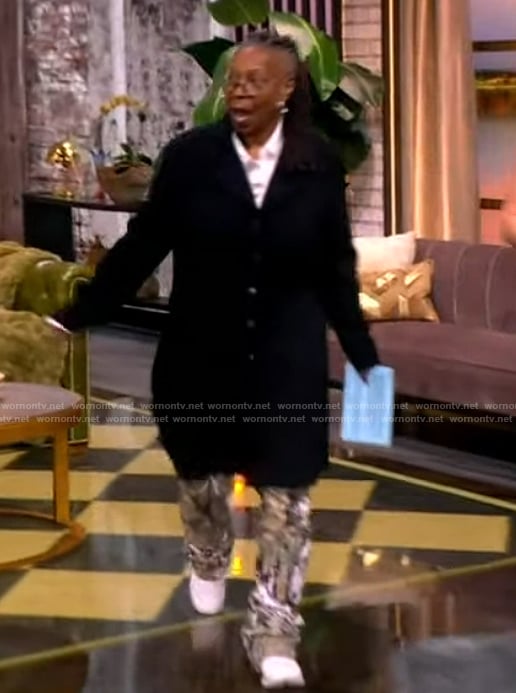 Whoopi’s camo print cargo pants on The View