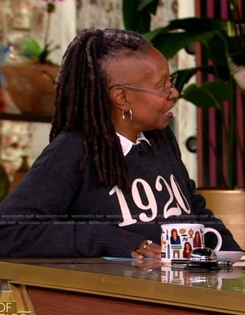 Whoopi’s 1920 print sweater on The View