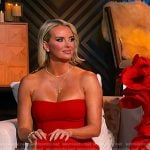 Whitney’s red strapless reunion dress on The Real Housewives of Salt Lake City