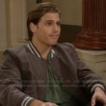 Will’s grey suede bomber jacket on The Bold and the Beautiful