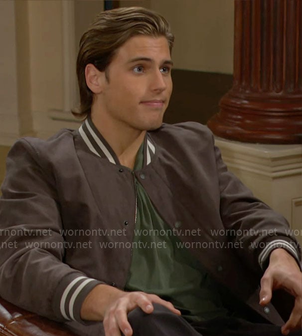 Will's grey suede bomber jacket on The Bold and the Beautiful