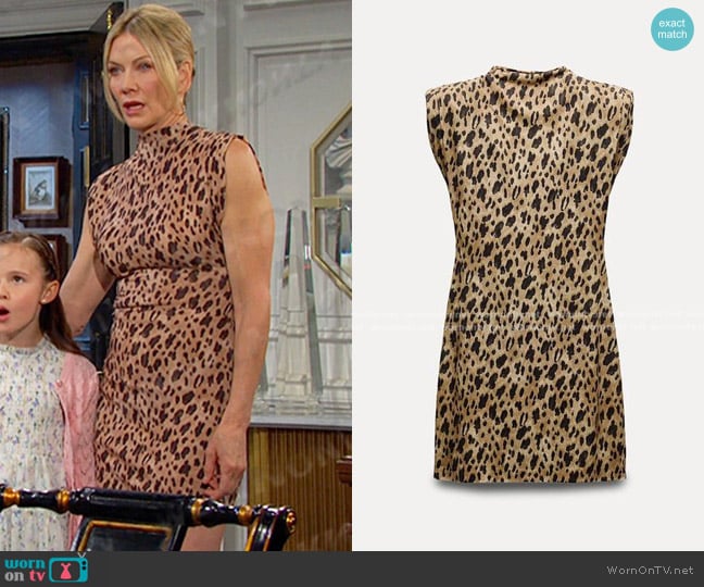 Zara Animal Print Dress worn by Kristen DiMera (Stacy Haiduk) on Days of our Lives