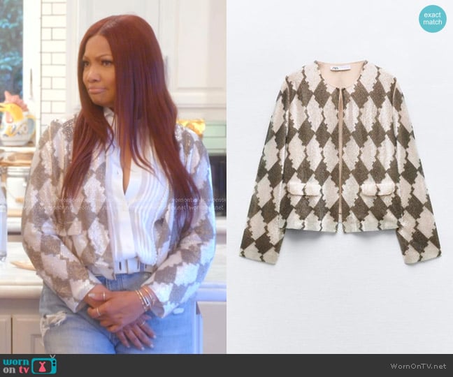 Zara Beaded Jacket in Multicolored worn by Garcelle Beauvais on The Real Housewives of Beverly Hills