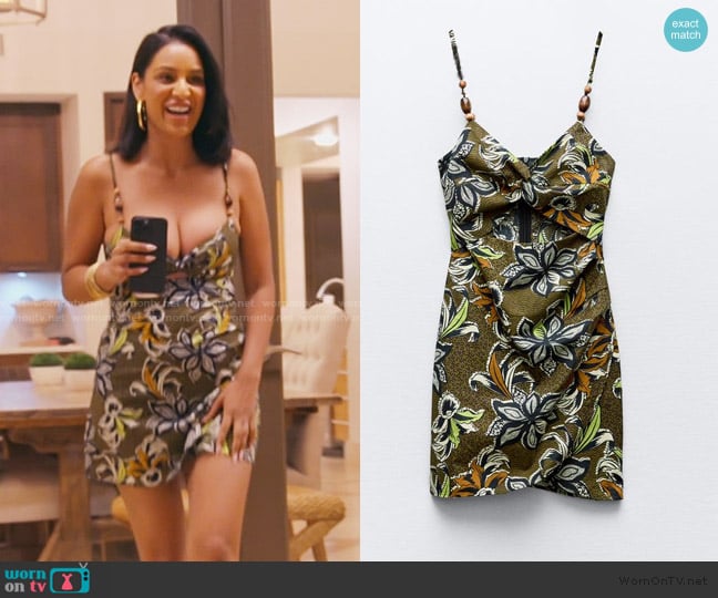 Zara Floral Mesh Mini Dress worn by Jessel Taank on The Real Housewives of New York City