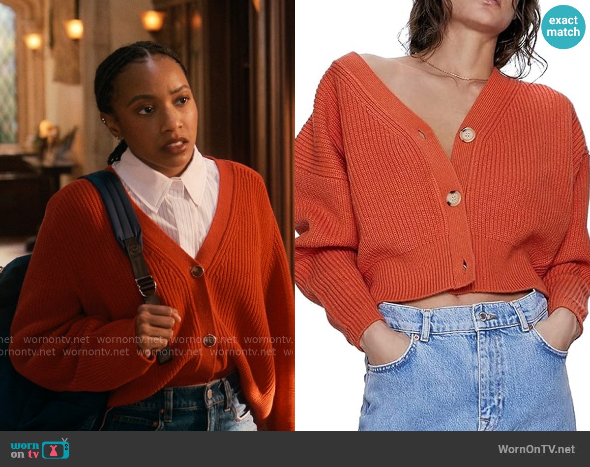 Zara Knit Cardigan with Buttons worn by Whitney Chase (Alyah Chanelle Scott) on The Sex Lives of College Girls