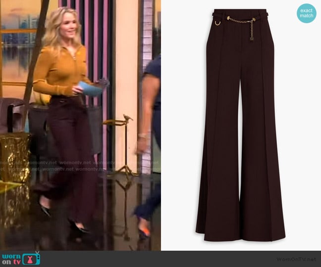 Zimmermann Belted woven wide-leg pants worn by Sara Haines on The View