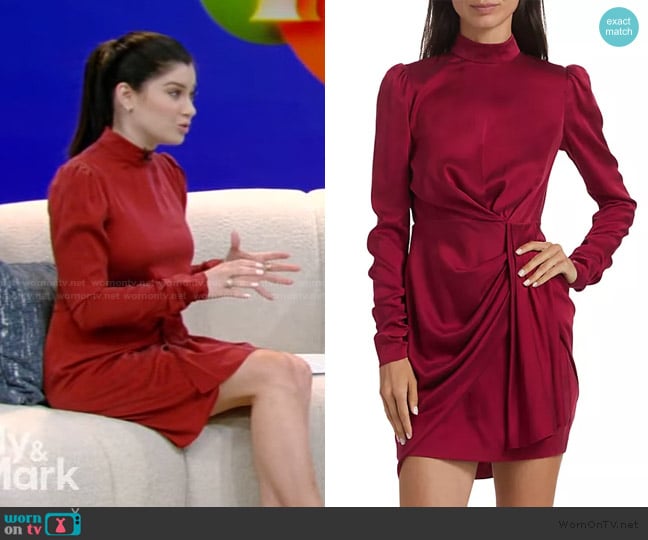 Yalda Safai’s red mock neck mini dress on Live with Kelly and Mark