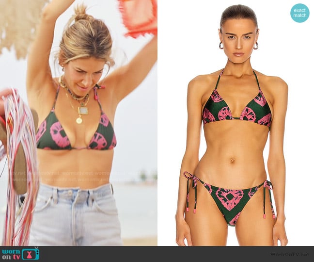 Zimmermann Poppy Mini Tri Bikini Set worn by Erin Lichy on The Real Housewives of New York City