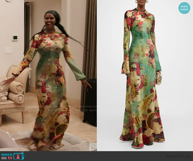 Zimmermann Wonderland Printed Slip Dress worn by Ubah Hassan on The Real Housewives of New York City