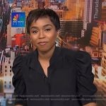 Zinhle’s black puff sleeve top on NBC News Daily